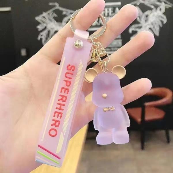OEM Welcome Cute Diamond Bear Keychain Kawaii Keychains Wristlet Strap Wrist Lanyard