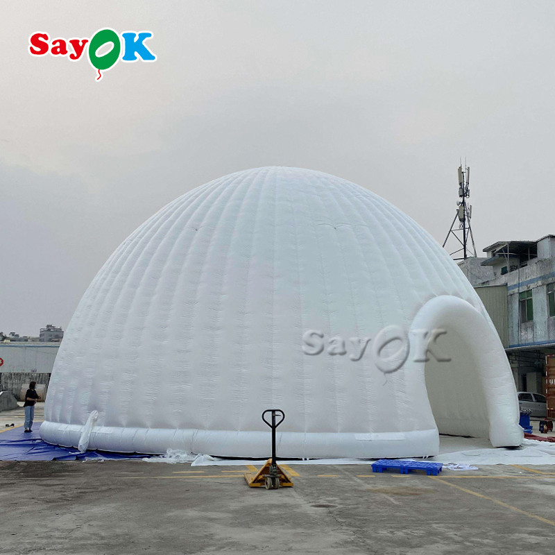Outdoor Inflatable Tent Dome 15x7.5mH LED Light Inflatable Air Tent For Camping