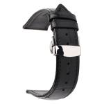 CE Passed Leather Watch Strap Bands , 20mm Watch Strap With Butterfly Buckle