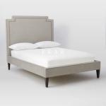 Simple Design Solid Wood Upholstery Headboard Wooden Bed