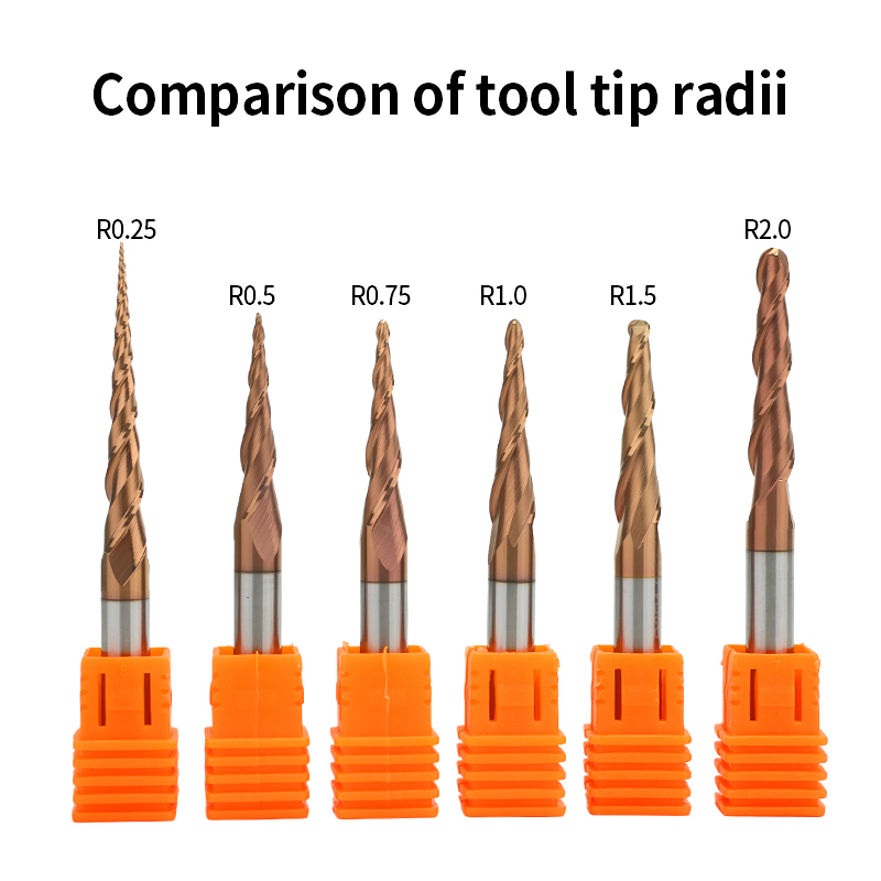 High Quality CNC Wood Router Bits Carbide 2 Flute Taper Ball Nose Milling Cutter End Mill for Woodwork Carving