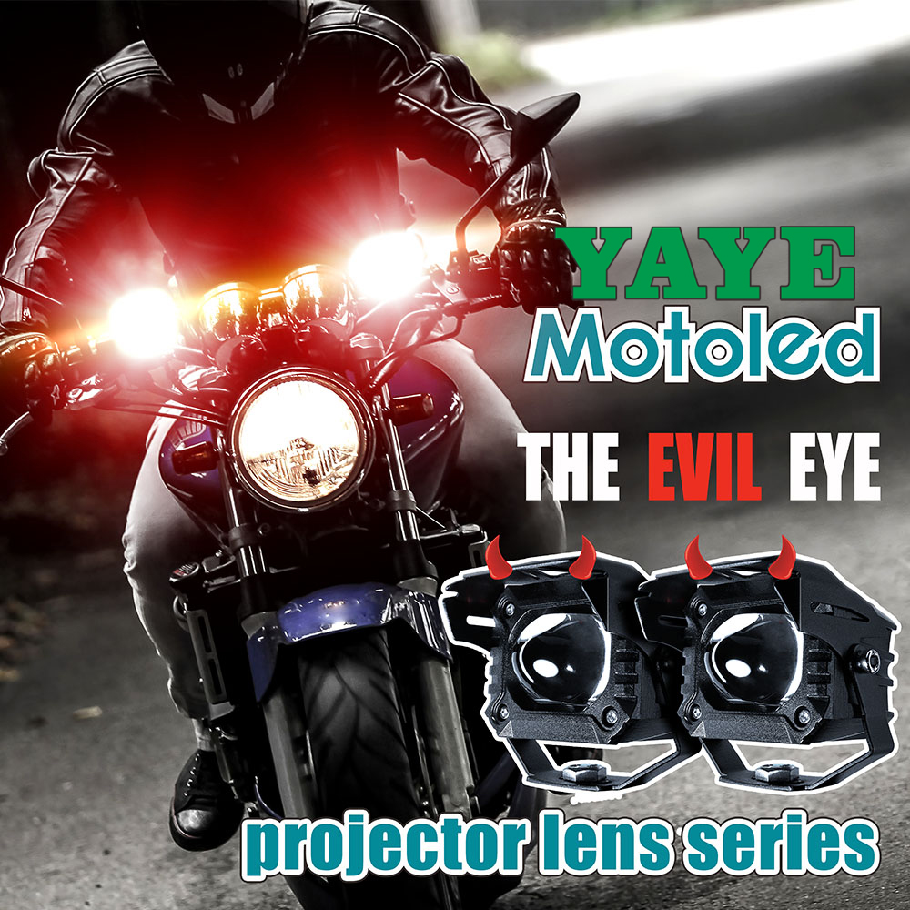 Motorcycle Lighting Systems Blue DRL Dual Color White Yellow Light with Red Evil YAYE