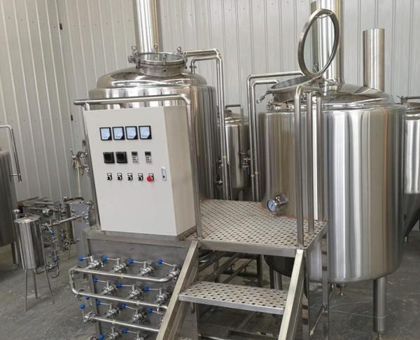 500L Semi Automatic Small Brewery Equipment Two Vessels With Steam Condenser