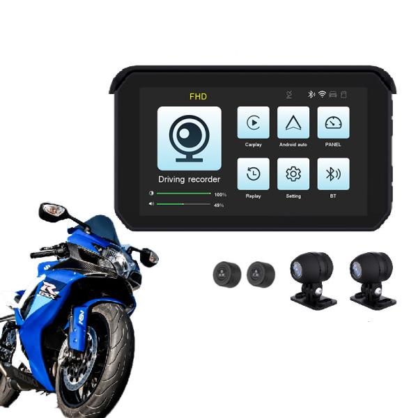 5-Inch Touch Motorcycle GPS Navigator Waterproof and CarPlay/Android Auto