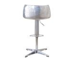 Adjustable Height Aviator Bar Stool With X - Cross Legs Leather and Metal