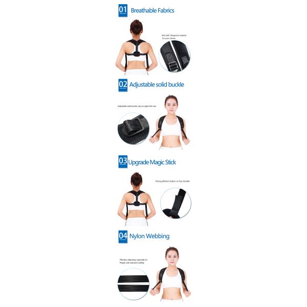 Adjustable Neoprene Shoulder Support Brace Body Sitting Posture Back Corrector Clavicle