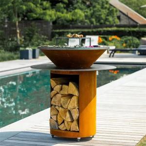 Wholesale Double Layered Plancha Barbeque Grill Charcoal Corten Steel BBQ Fire Pit from china suppliers