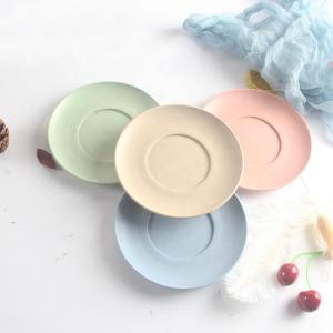 Wholesale Wholesale Custom Biodegradable Wheat Straw Colorful Round Dinner Plates Cutlery Set from china suppliers