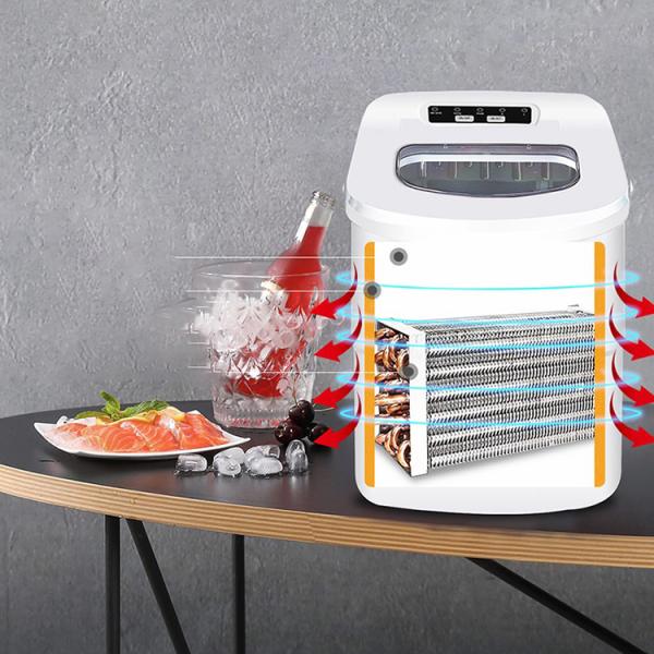 Automatic Stainless Steel Portable Nugget Ice Maker for Home High Capacity 105w Power 15kgs/24hrs Ice Making Capacity
