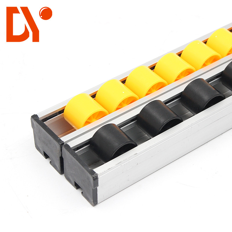 Galvinized Plastic Roller Track 6033 / 4433 Size Yellow Color For Work Table