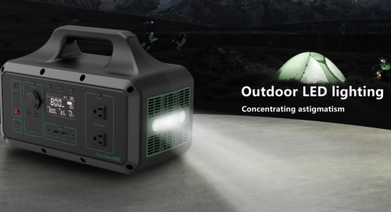 1228Wh LiFePO4 Portable Power Station For Camping LED Light