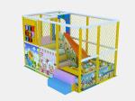 PVC Coated Soft Indoor Playground High Rise Trampoline With Plastic Slide Tube