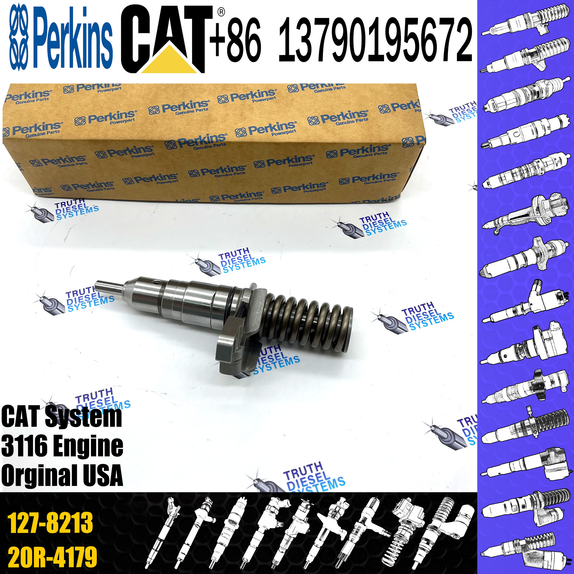 3116 3126 Diesel Fuel Injector 127-8213 1278213 Nozzle Fuel Injector For Caterpillar Diesel Engine