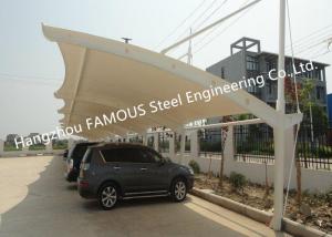 China Waterproof Steel PVDF PTFE Tensile Membrane Structure Car Parking Shed on sale