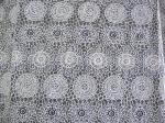 White Cotton Polyester Lace Fabric Thick Geometric Burnout Lace for Dress
