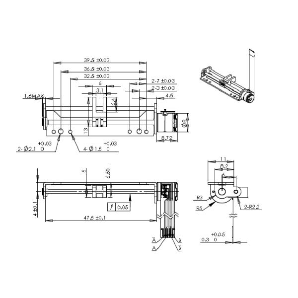 40mm Stroke Liner Slider small Stepper Motor With 18 Degrees Step Angle 2 phase stepper motor VSM08138