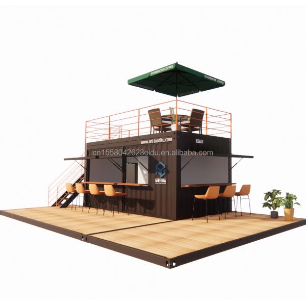 10ft 20ft Two-story Pop-up Container Bar designed with Modern Design Style and Aluminum Alloy Windows