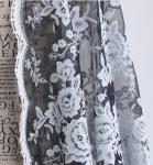 Mesh Embroidery Fabric Fashion Lace for Bridal Dress Black Ivory Double Color
