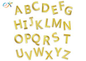 Wholesale Gold A - Z Alphabet Letters Embroidered Letter Appliques DIY Merrow Border from china suppliers