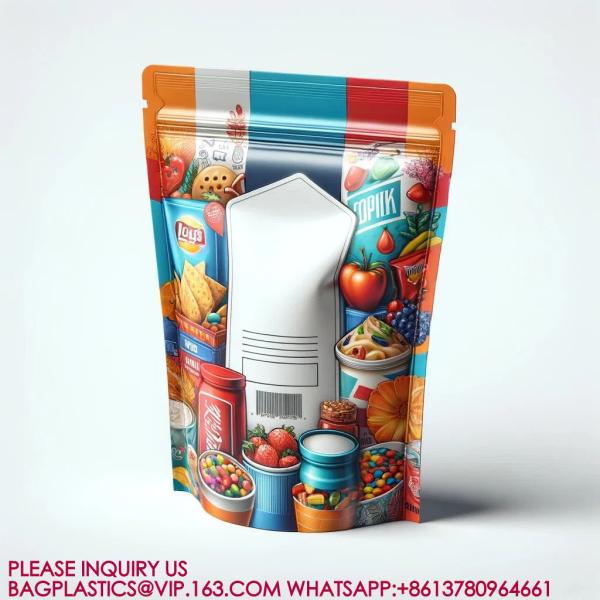 Stand Up Pouch Biodegradable Packaging Food Biscuit Snack Bag Seal Zipper Lock