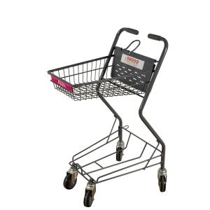 Wholesale Convenient Gray Two Basket Shopping Trolley Folding Zinc Supermarket Basket Cart from china suppliers