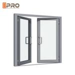 Black Aluminium Double Glazed Window Vertical Bridge casement sliding window