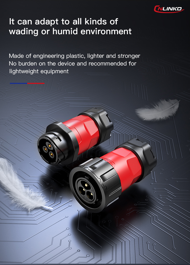 CNLINKO Waterproof 4 Pin Welding Male and Female Cable Connector 4Pin Panel Mount Round Connector