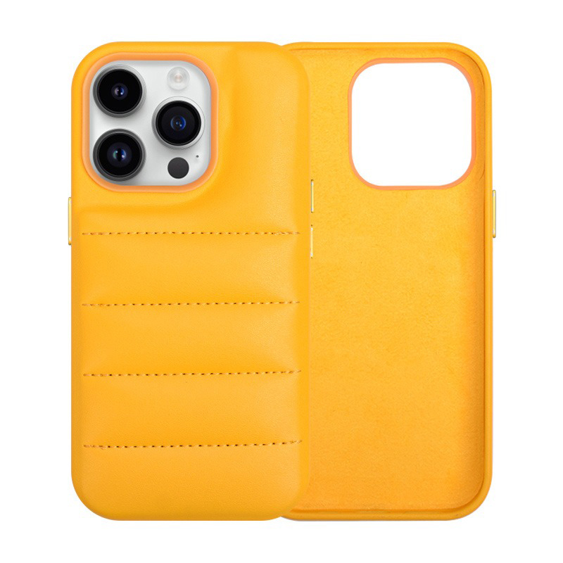MN-1737 Cute Candy Color Puffer Phone Cover With Holder for iPhone 13 14 15 Pro Max