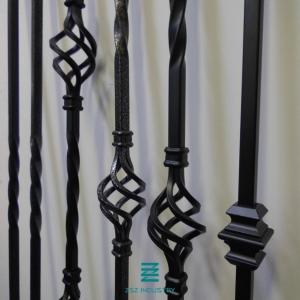 Wholesale Black Square Metal Railing Posts Iron Made For Stairs / Terrace / Balustrades from china suppliers