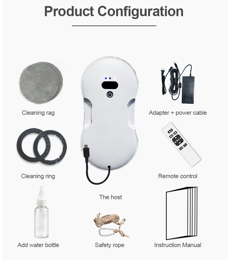Charging Time 4 Hours Smart Window Cleaning Robot Vacuum with Remote Control and App