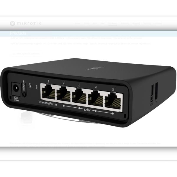 RBD52G-5HacD2HnD-TC Dual-Band 2.4/5GHz AP with 5 Gigabit Ethernet Ports and 3G/4G USB