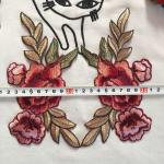 Apparel Accessories Red Rose Embroidery Lace Applique Hot Fix Motif