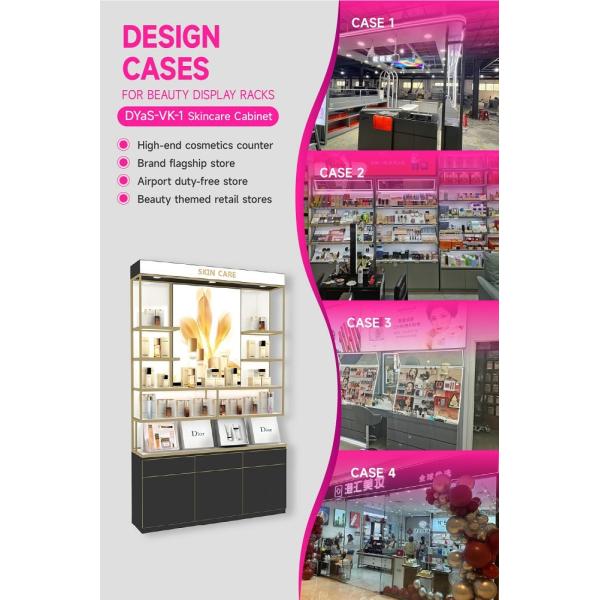 DYaS-VK-1 Skincare Display Cabinet with 60mm Light Box and Iron Square Tube