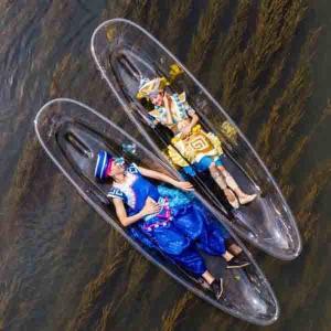 Wholesale Durable Transparent Polycarbonate Boat For Lake Sport 3.38 * 0.93 * 0.35m Size from china suppliers