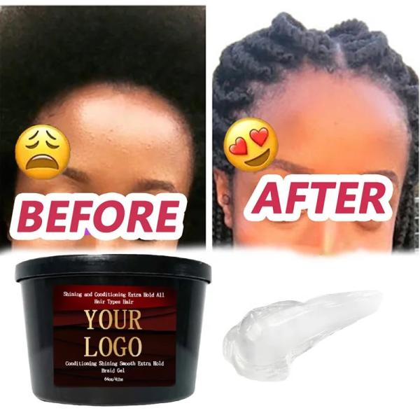 64oz Braid Gel for Braid Twist No Flaking Olive Oil Custom Wholesale Braiding
