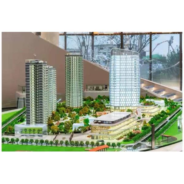 1:100 Architectural Scale Model Urban Development With Parks And Water Features