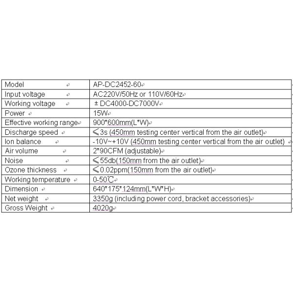 Workbench Overhead Air Blower Static Eliminator With Compact Structure
