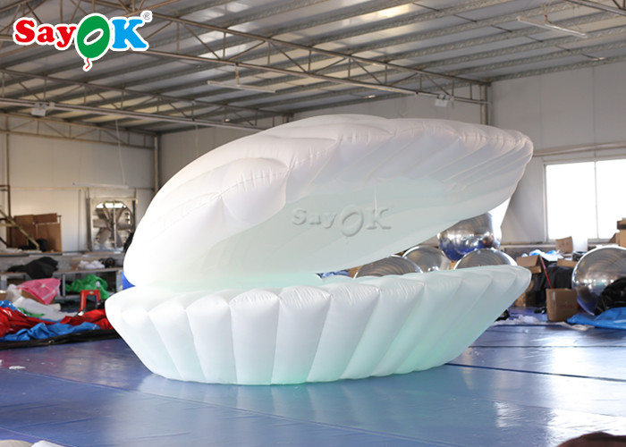 White 3m LED Light Inflatable Shell Model For Wedding Decoration