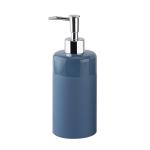 Round Ceramic Body Lotion Dispenser With Light Top Band And Mat Body Black Soap