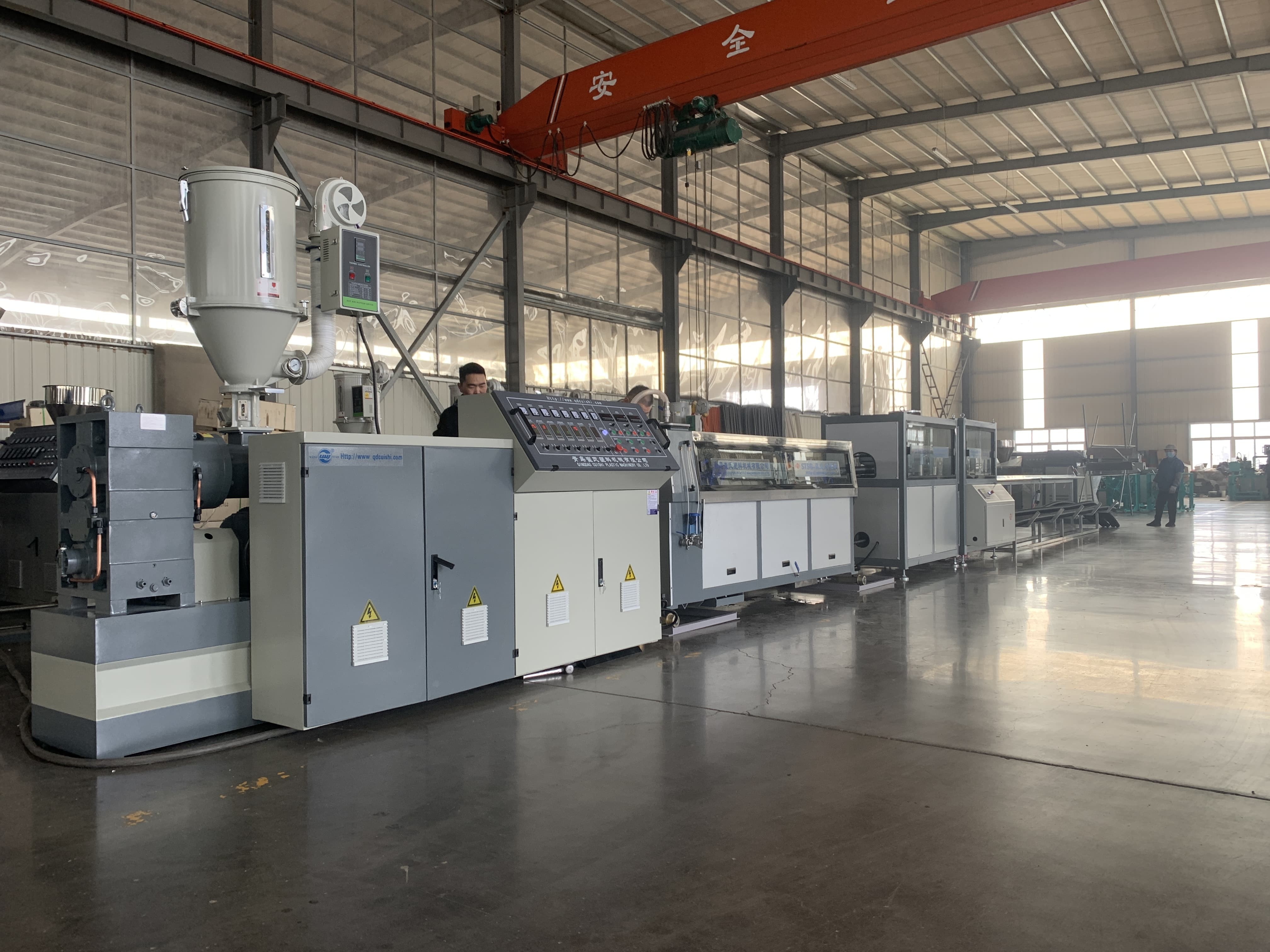 Water Cooling Spiral Pipe Extrusion Line with Winding Machine 100m/roll and Fully Automatic Grade Design