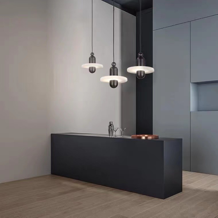 White Marble Led Pendant Lamp For Living Room Contemporary Led Pendant Lights
