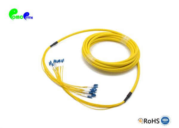 12F breakout 2.0mm LC UPC to LC UPC Fiber Optic Patch Cable SM 9 /125 Yellow