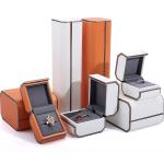 White PU Leather Jewelry Package for Customized Size Rings Necklaces and