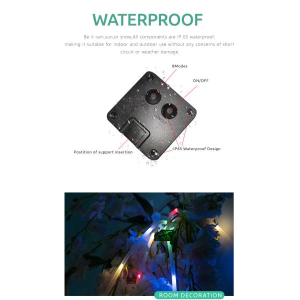Color Changing Solar Powered Led Strip Lights Waterproof Ip44 Multipurpose String Light