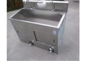 Wholesale 304 Stainless Steel Surgical Scrub Wash Sink Double Bowl Brushed Surface from china suppliers