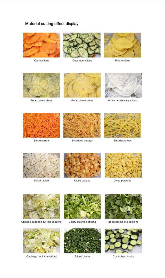 2.25kw 1000kg/h Commercial large double - head vegetable cutting machine multi-functional dicing silk section machine