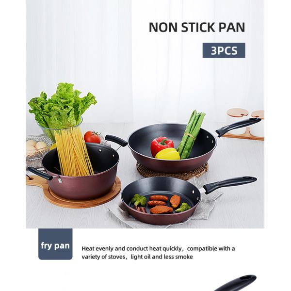 6 Pieces Red Cast Iron Cookware Set Nonstick Soup Pots For Kitchen