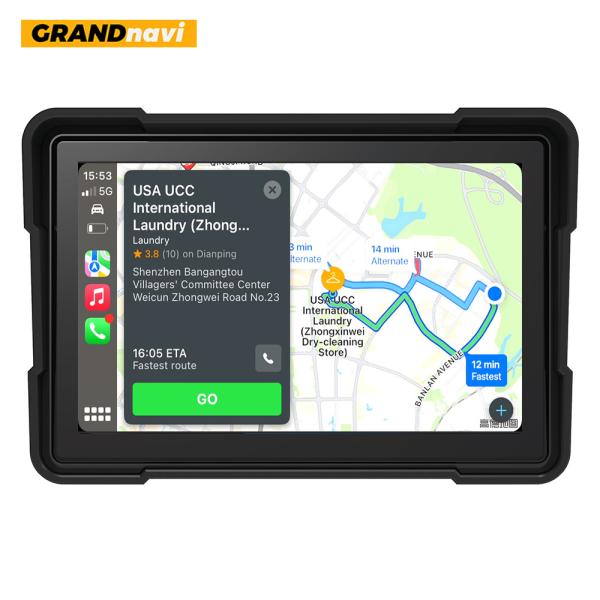 5 Inch Waterproof Motorcycle Navigator Device , Portable Car GPS Navigation