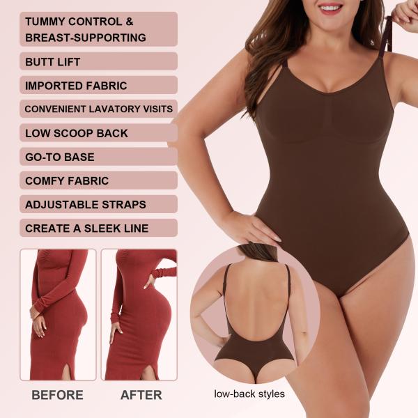 5XL HEXIN 2023 Shapers Slimming Tummy Control Seamless One Piece Shapewear Bodysuit for Women