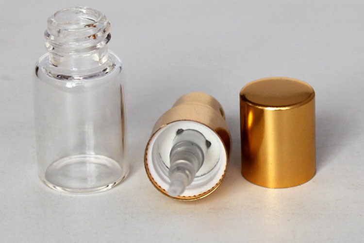 2 Oz Cosmetic Glass Bottles / Cosmetic Pump Bottles Cylindrical Shape